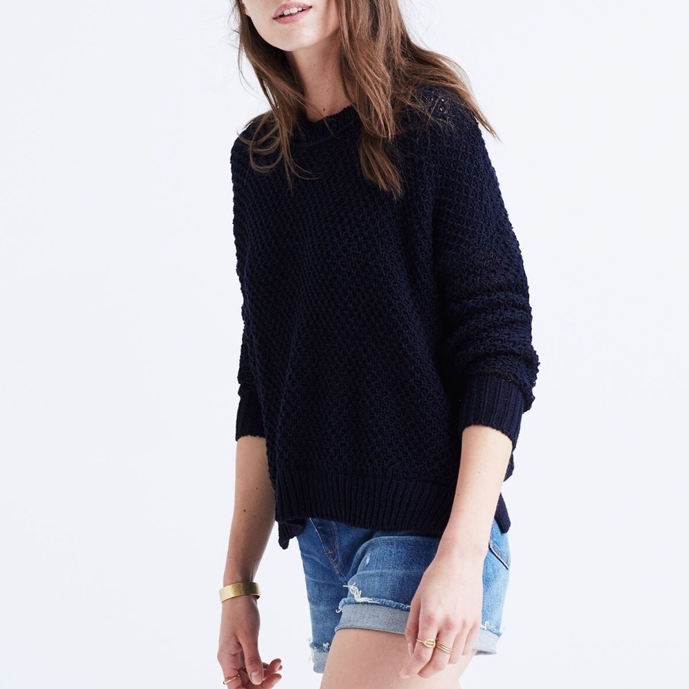 Madewell Navy French Quarter Pullover Sweater Size XS
